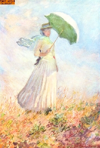 Dame mit Sonnenschirm nach Monet